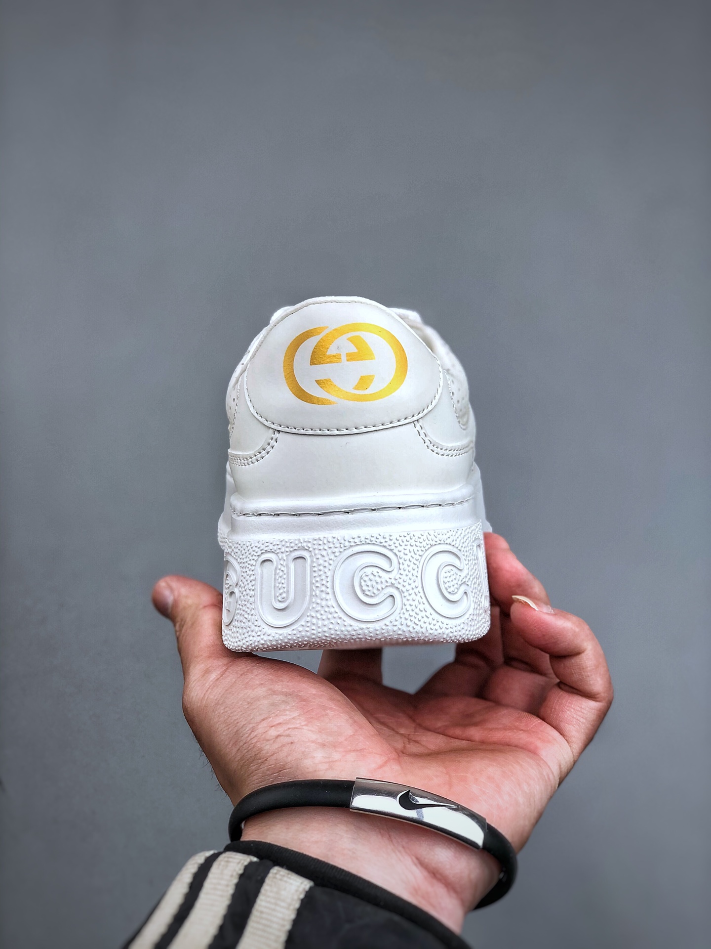 Gucci Men's GG Embossed Leather Sneakers – White Low-Top Casual Shoes