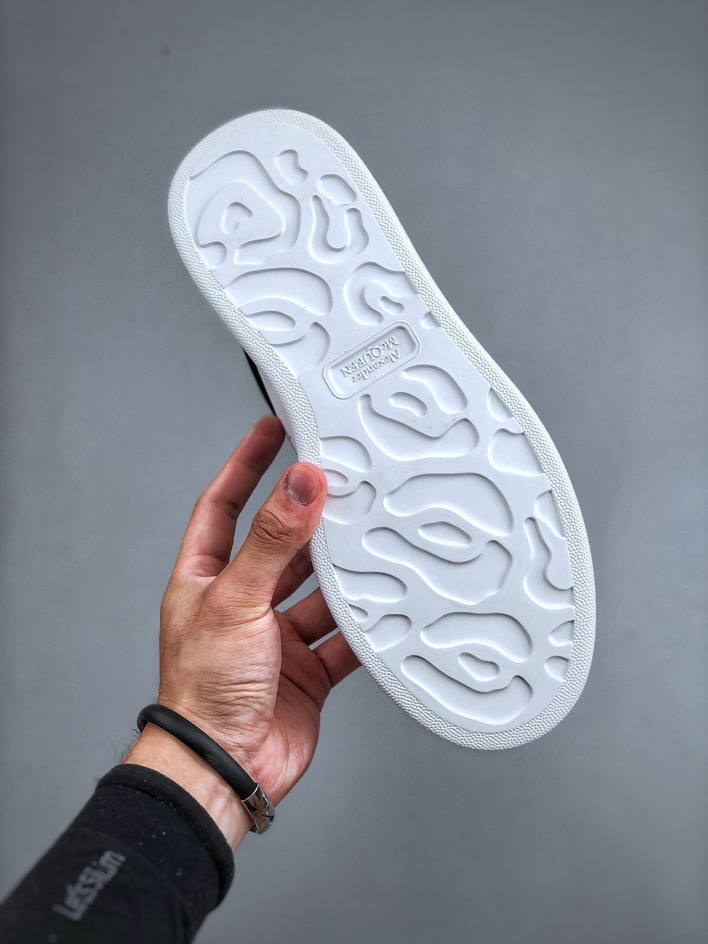 Alexander McQueen Oversized Leather Lace-Up Sneakers White/Black Heel – Unisex Low-Top