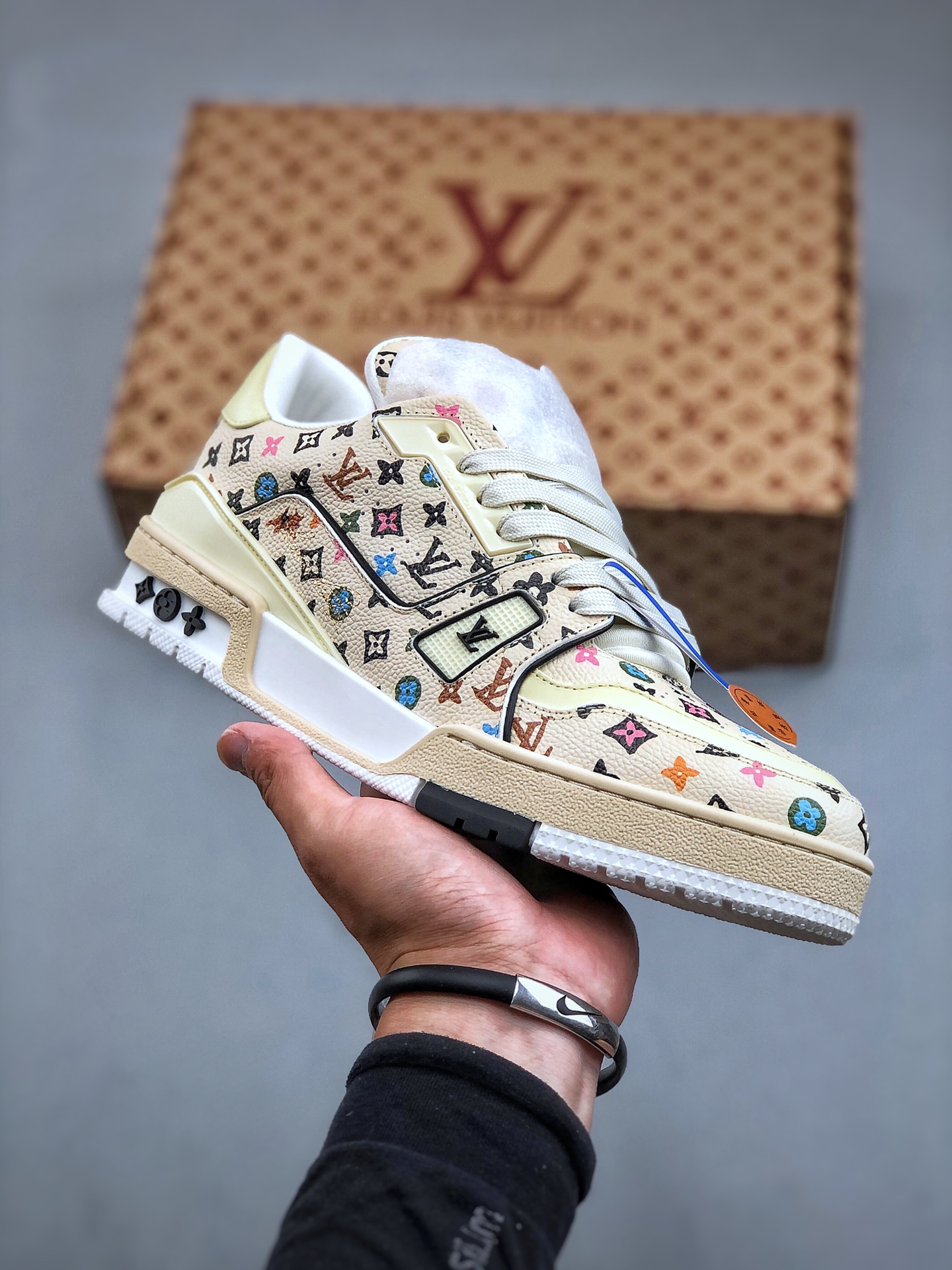 Tyler x LOUIS VUITTON Trainer Lace-Up Round-Toe Low-Top Sneaker – Unisex, Beige