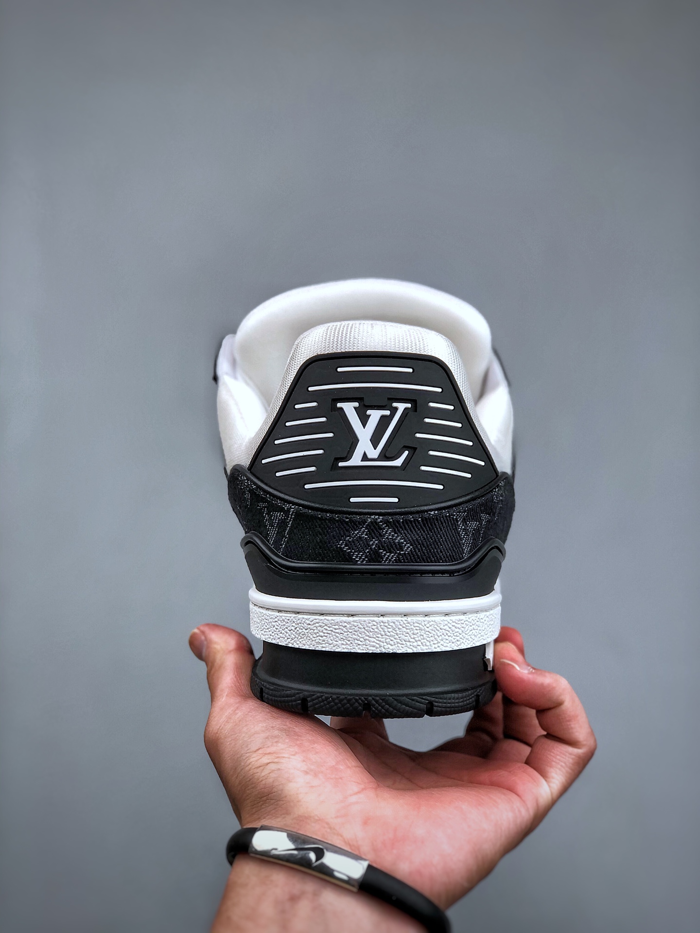 Louis Vuitton LV Trainer Sneaker Monogram Denim White black