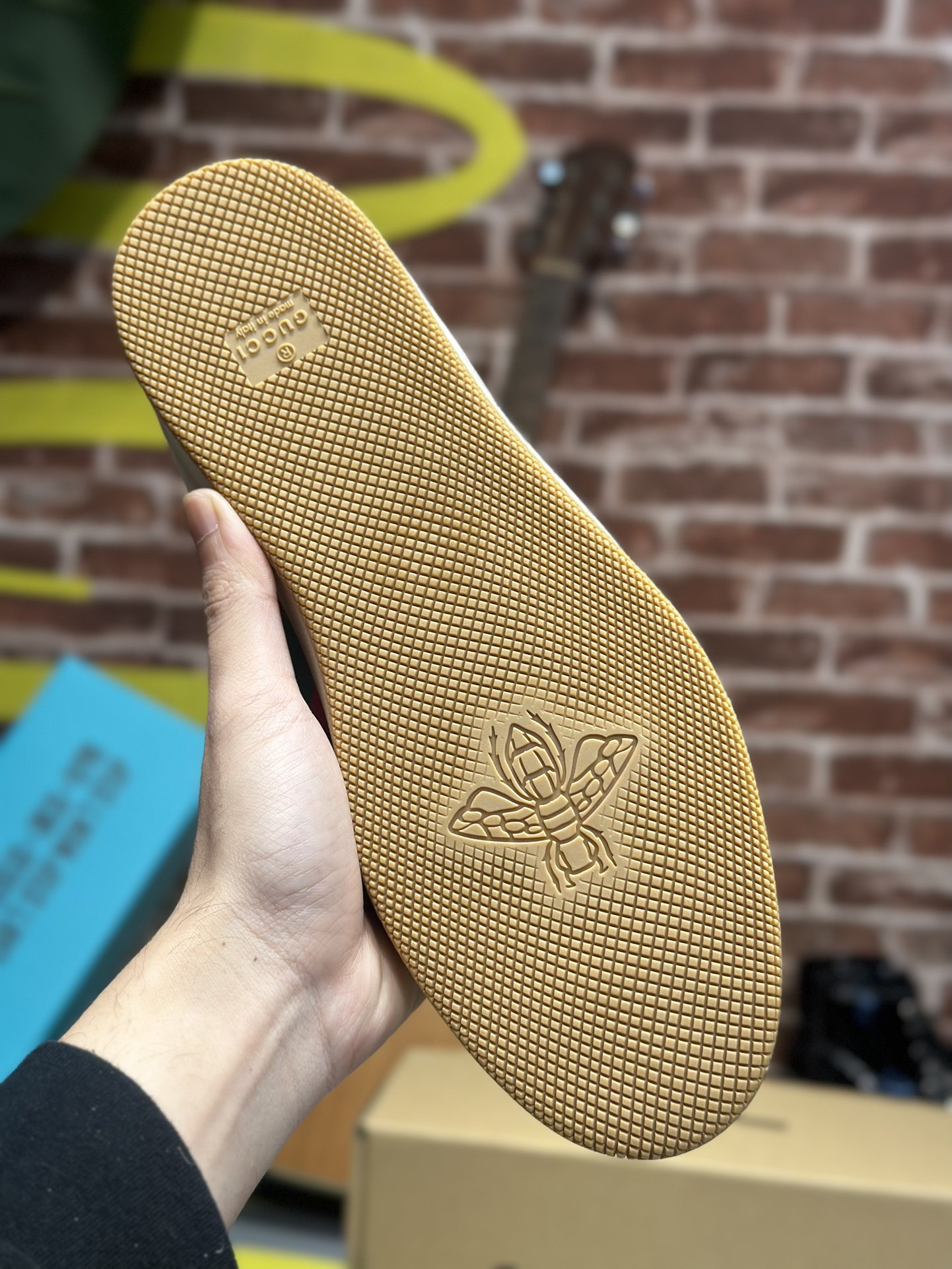 GUCCI Screener Distressed Leather Lace-Up Low-Top Sneaker – Women's Fashion, Beige