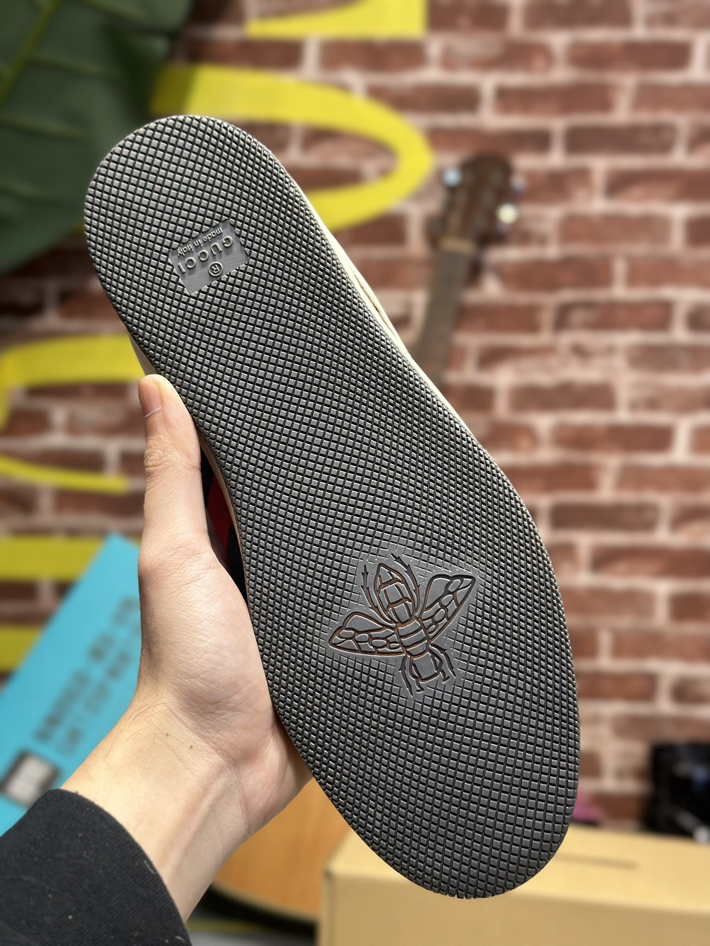 GUCCI Screener GG Enamel Distressed Low-Top Sneaker with Web Logo – Women's, Ebony