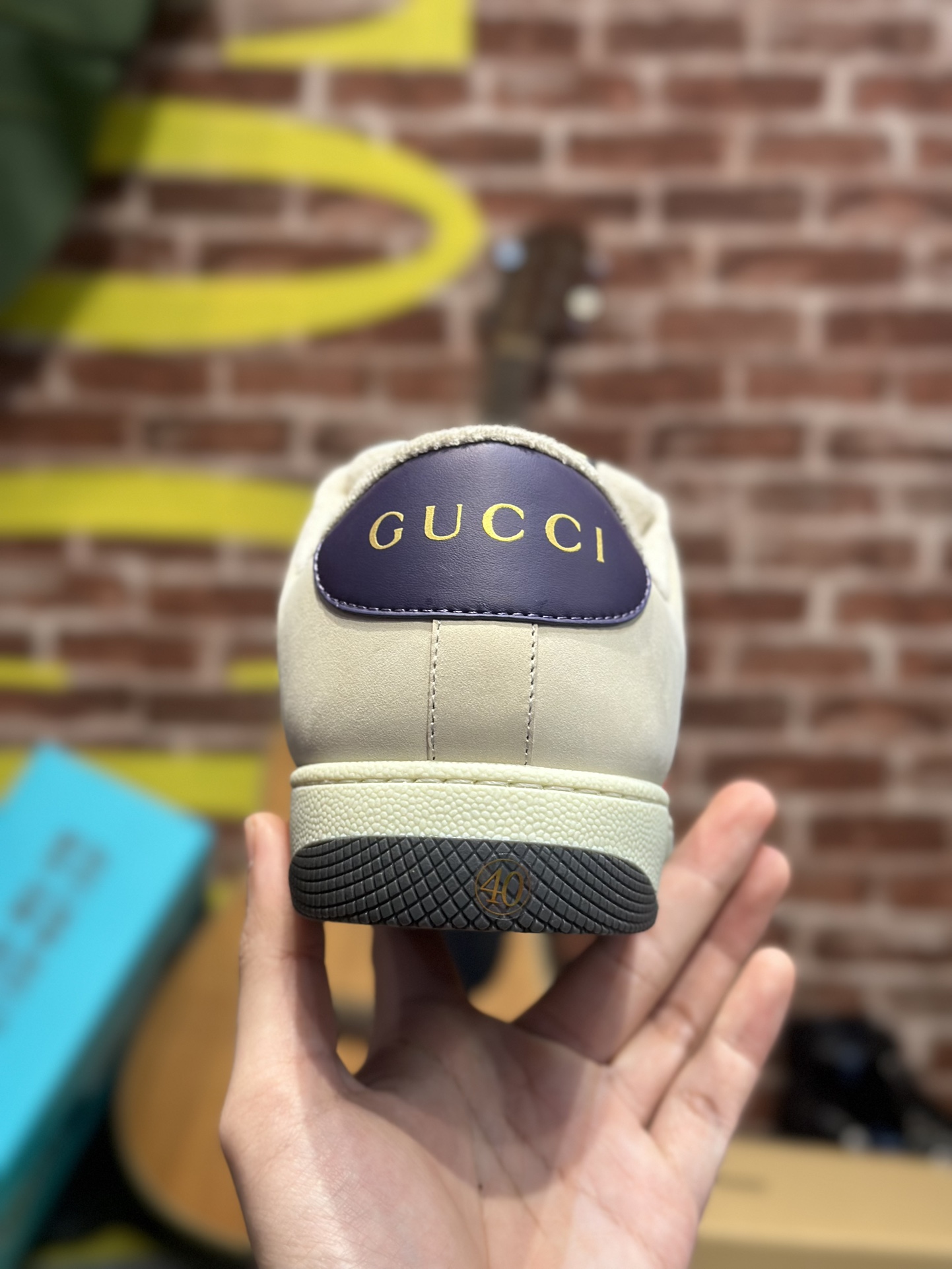 GUCCI Screener GG Enamel Distressed Low-Top Sneaker with Web Logo – Women's, Ebony