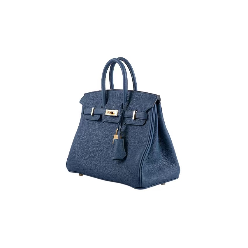 Hermès Birkin 25 in Togo Leather with Gold Hardware – Prussian Blue (7P), Soft Retourne Style
