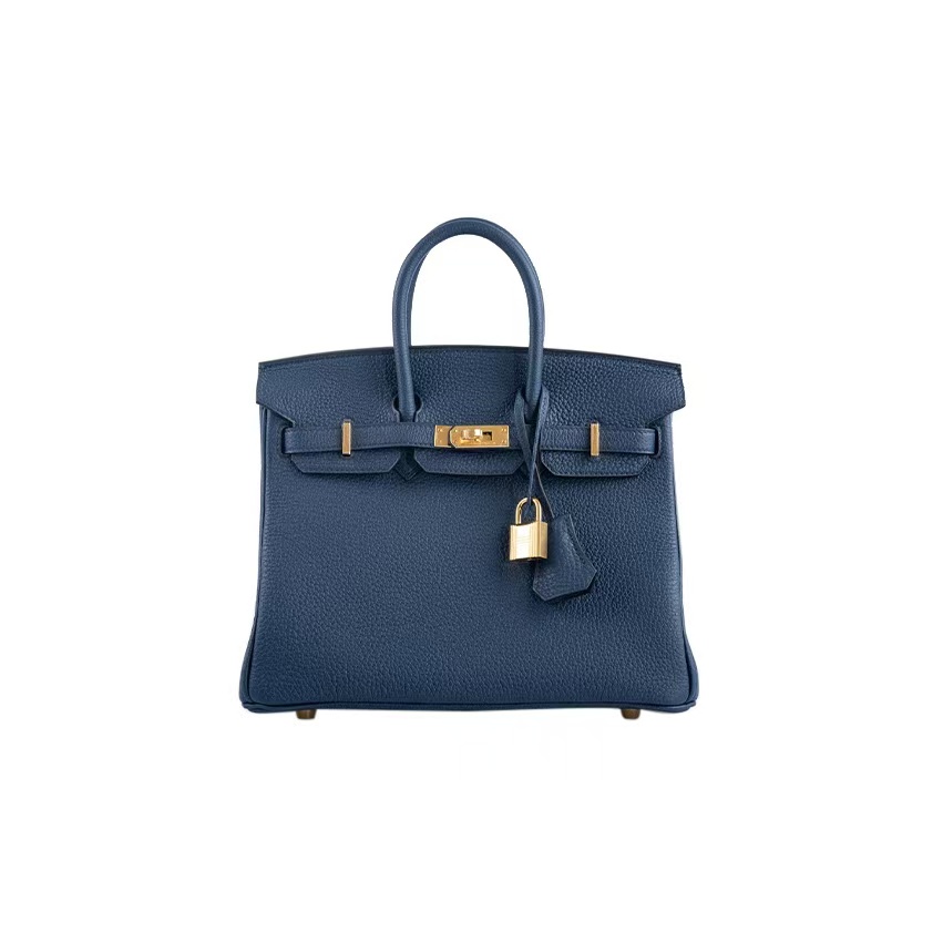 Hermès Birkin 25 in Togo Leather with Gold Hardware – Prussian Blue (7P), Soft Retourne Style