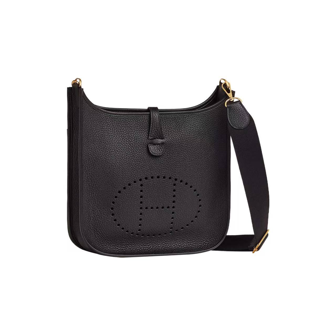 Hermès Evelyne 29 Clemence Leather Crossbody Bag with Gold Hardware – Women's, Navy Blue