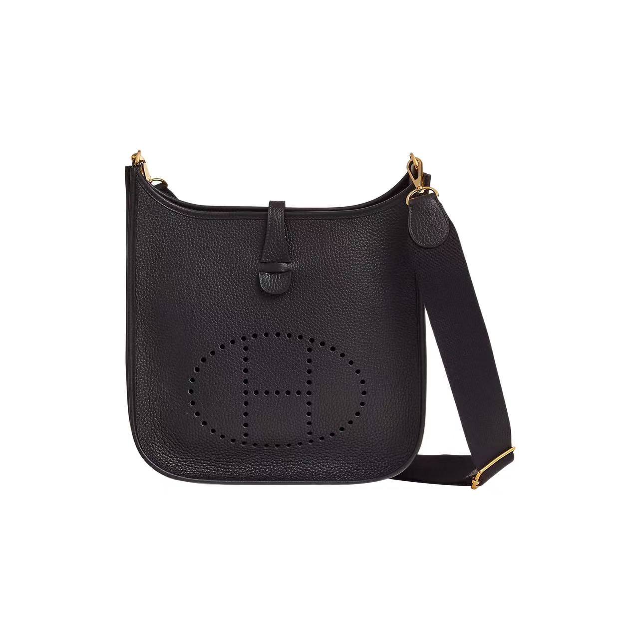 Hermès Evelyne 29 Clemence Leather Crossbody Bag with Gold Hardware – Women's, Navy Blue