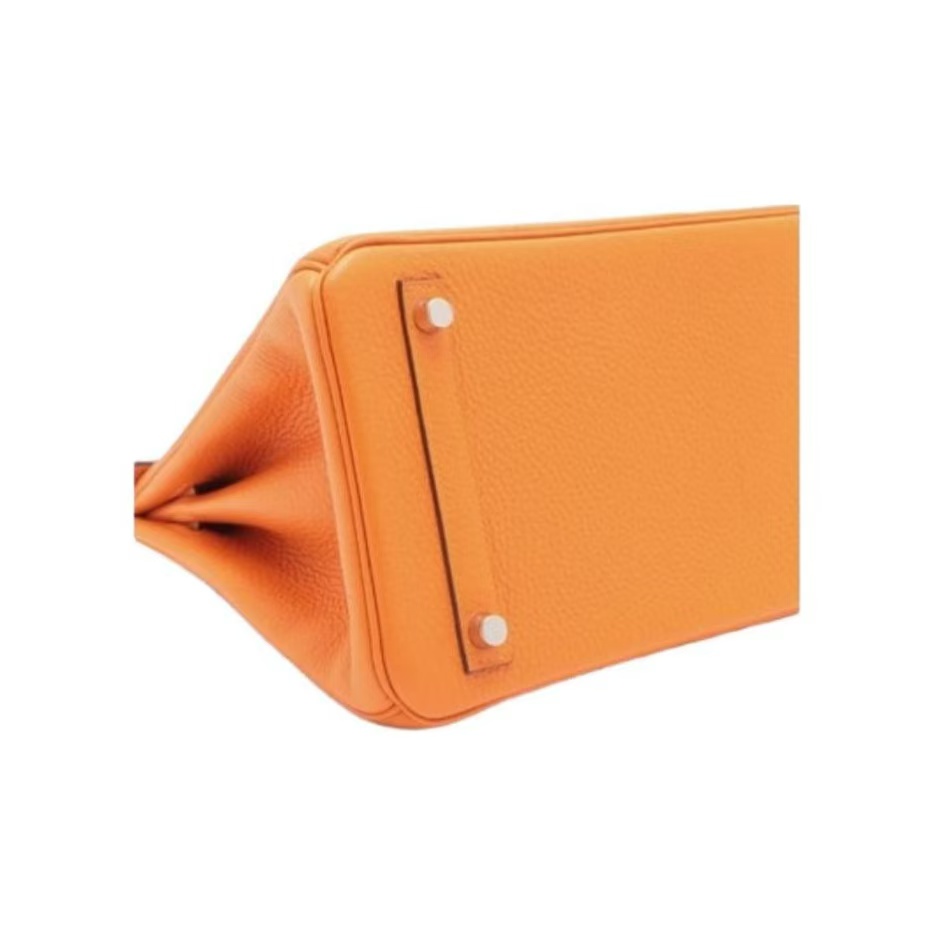 Hermès Birkin 25 Togo Leather Handbag with Palladium Hardware – Women’s, 93 Orange