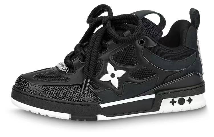 LOUIS VUITTON Skate Low-Top Sneaker – Men’s Black, Lace-Up, Round Toe