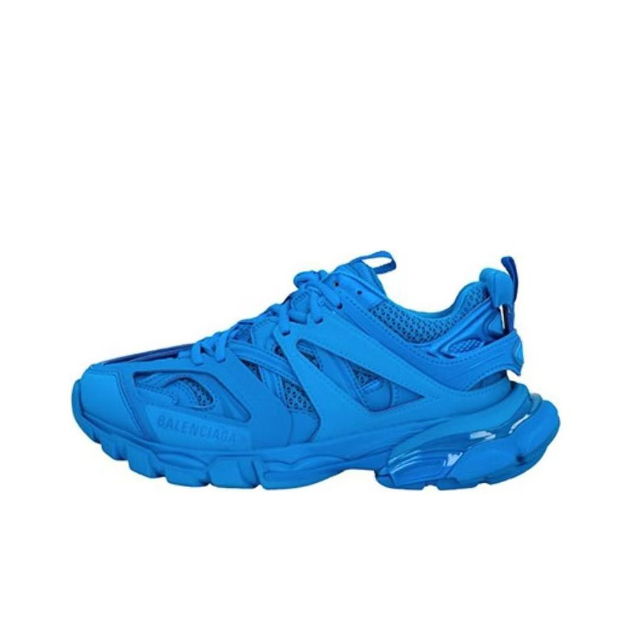 Balenciaga Track Leather Low-Top Dad Sneaker – Men’s, Dark Blue