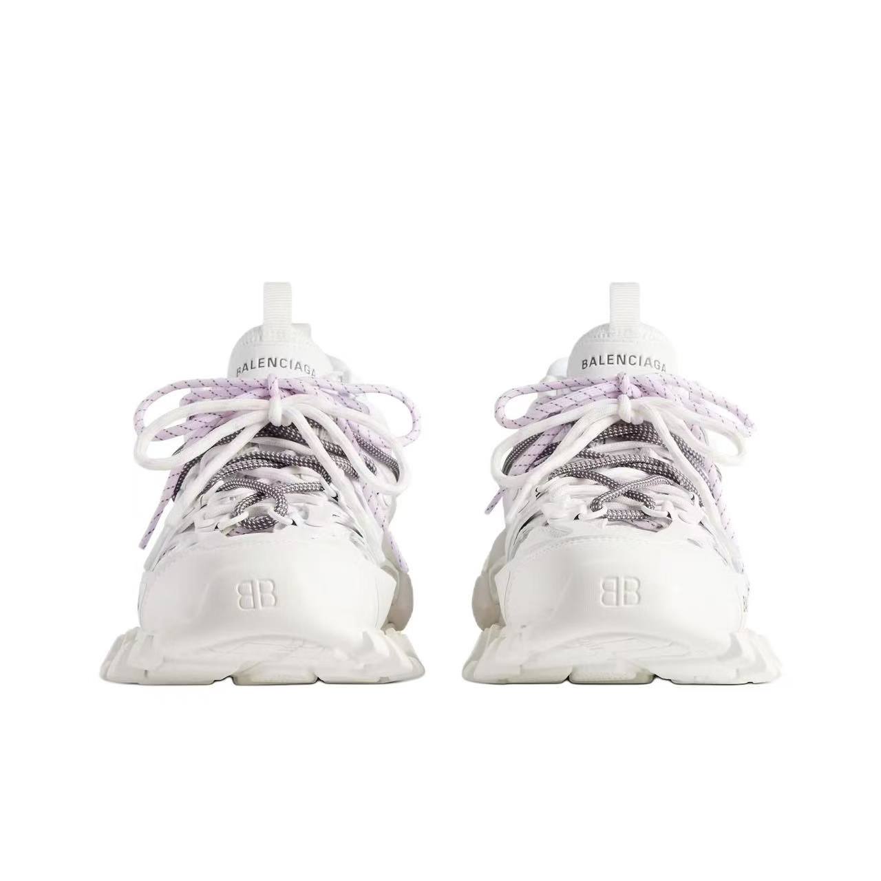 Balenciaga Track Trail Logo Print Low-Top Dad Sneakers – Women's, White