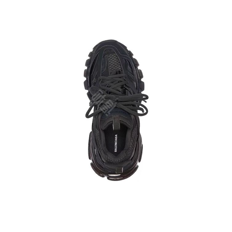 Balenciaga Track 1.0 “Black Knight” Leather Dad Sneakers – Men's Low-Top Runner in Triple Black