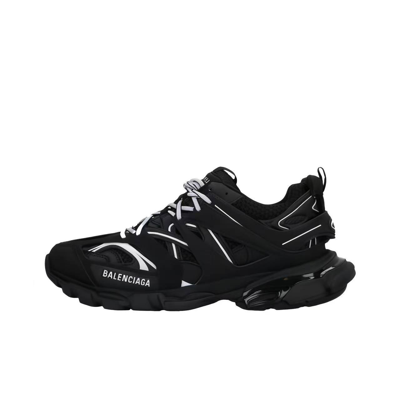 Balenciaga Track Low-Top Dad Sneakers – Men's Chunky Sole in Black and White