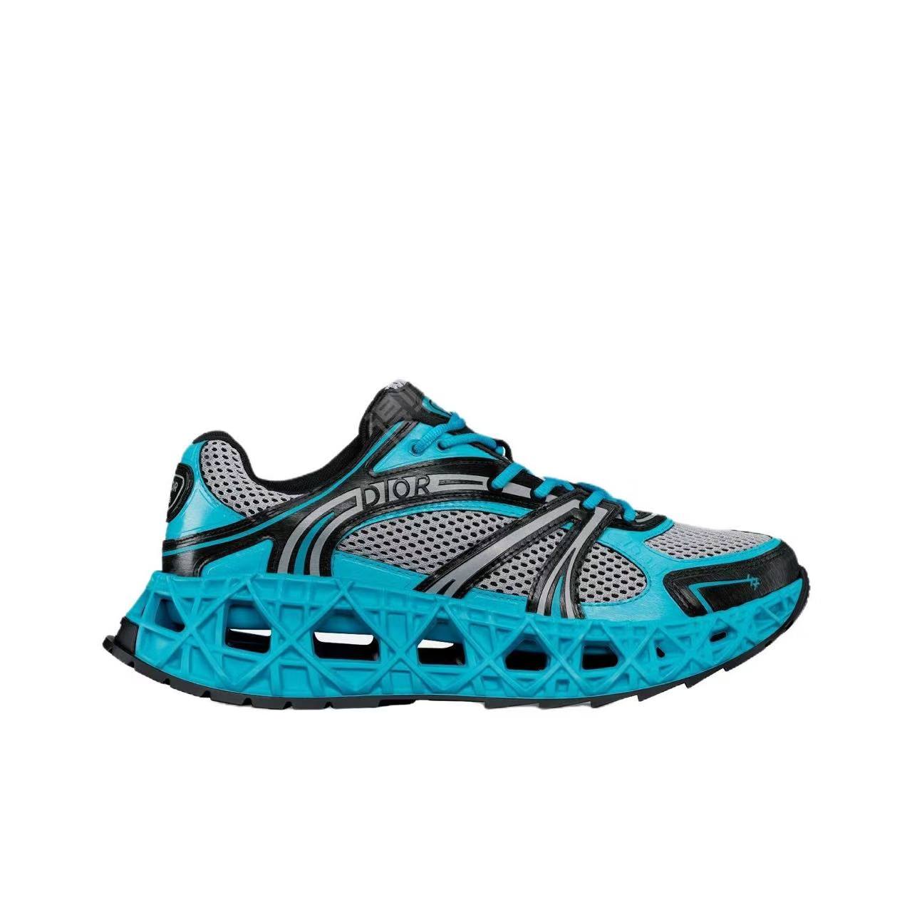 DIOR B35 NXXT Cut-Out Chunky Sole Low-Top Casual Sneakers – Limited Edition, Blue/Black, Men's