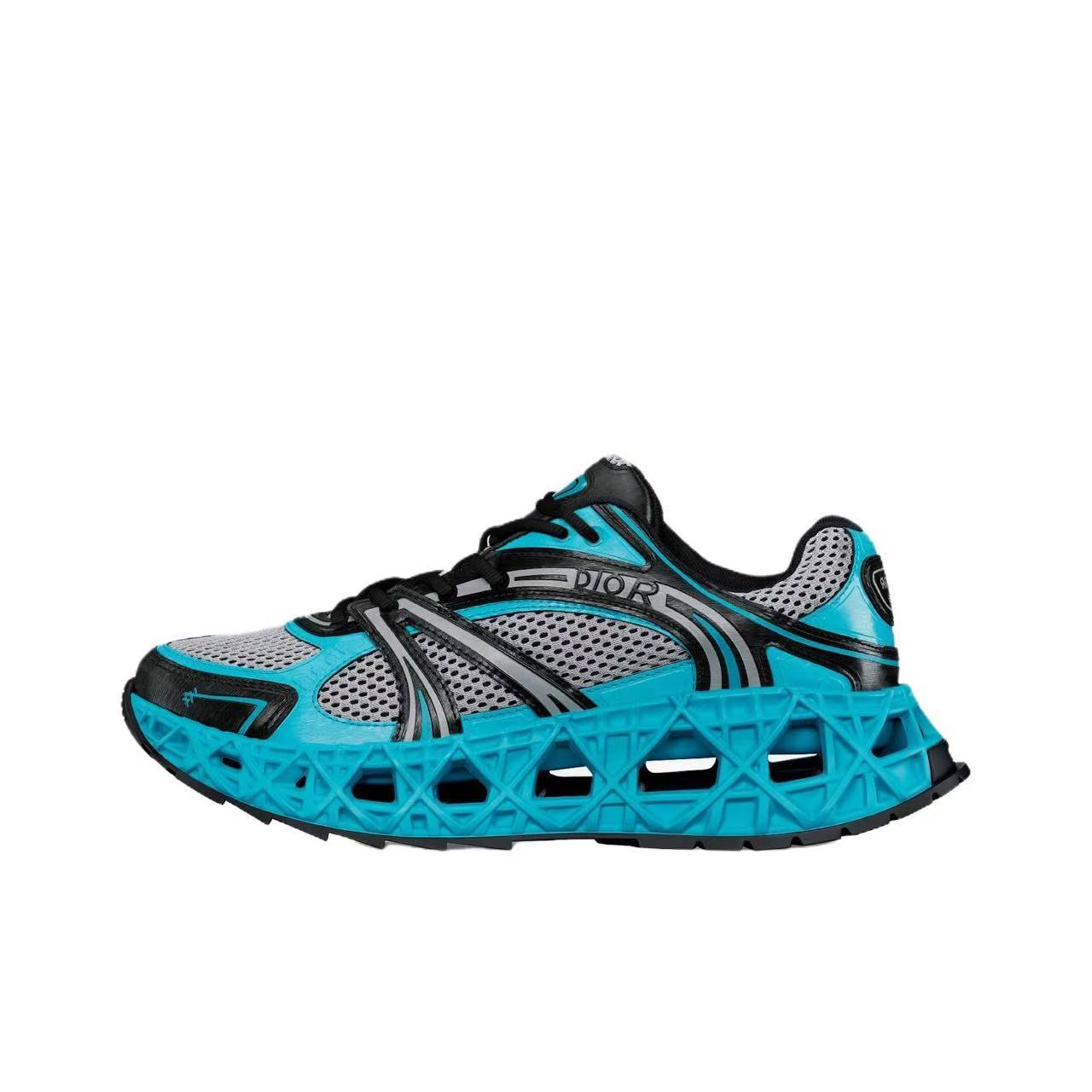 DIOR B35 NXXT Cut-Out Chunky Sole Low-Top Casual Sneakers – Limited Edition, Blue/Black, Men's