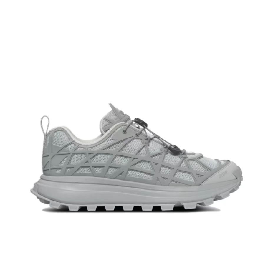 DIOR B31 Men’s Sneakers – Grey | Chunky Sole, Round-Toe, Lace-Up Low-Top