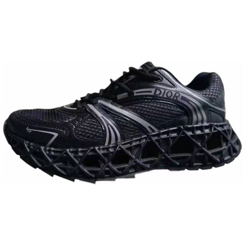 DIOR B35 NXXT Men’s Sneakers – Grey | Fabric Upper, Cannage Cut-Out Sole, Low-Top Lace-Up Design