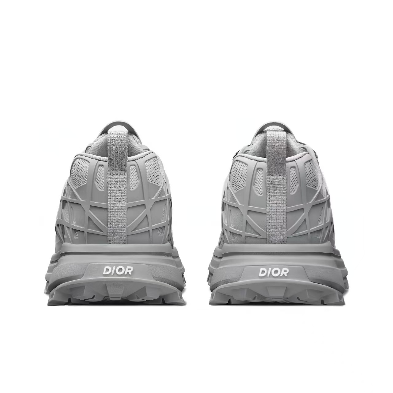 DIOR B31 Men’s Sneakers – Grey | Chunky Sole, Round-Toe, Lace-Up Low-Top