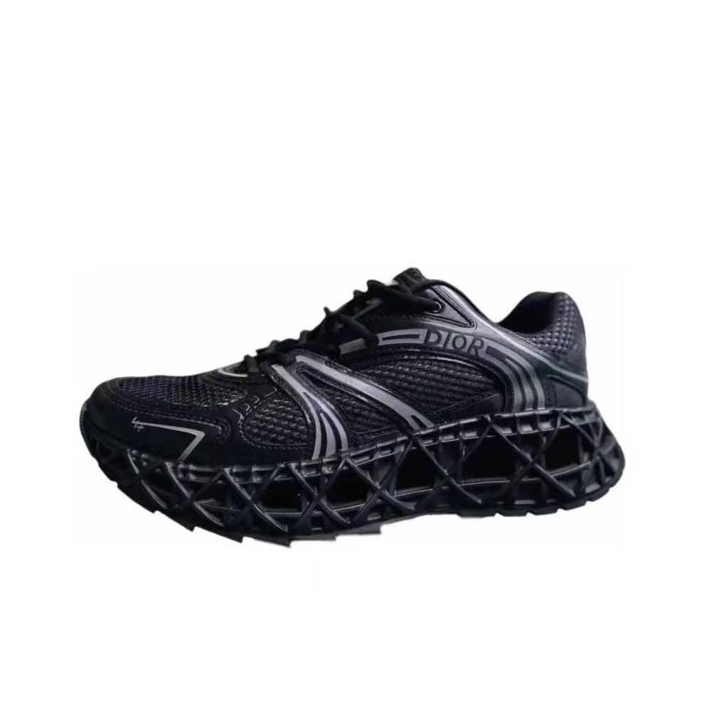 DIOR B35 NXXT Men’s Sneakers – Grey | Fabric Upper, Cannage Cut-Out Sole, Low-Top Lace-Up Design