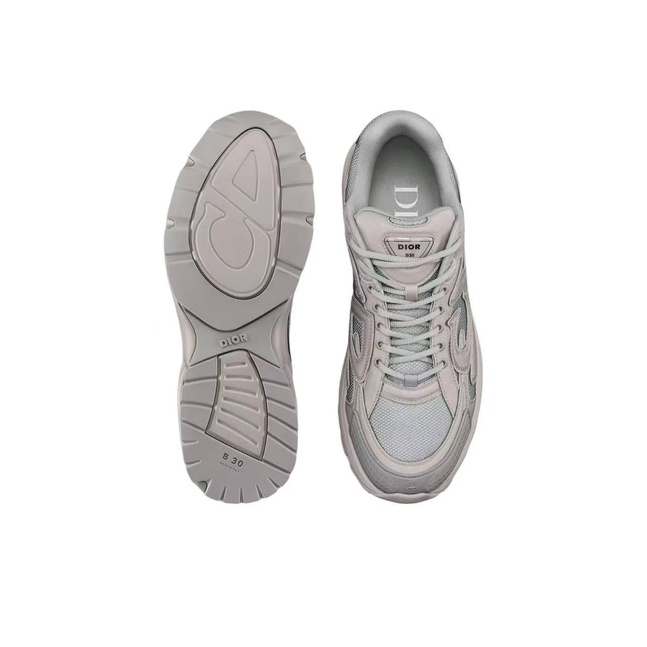 STONE ISLAND x DIOR B30 Mesh Runner CD Sneaker – Round-Toe Lace-Up Low-Top Casual Shoe for Men, Khaki