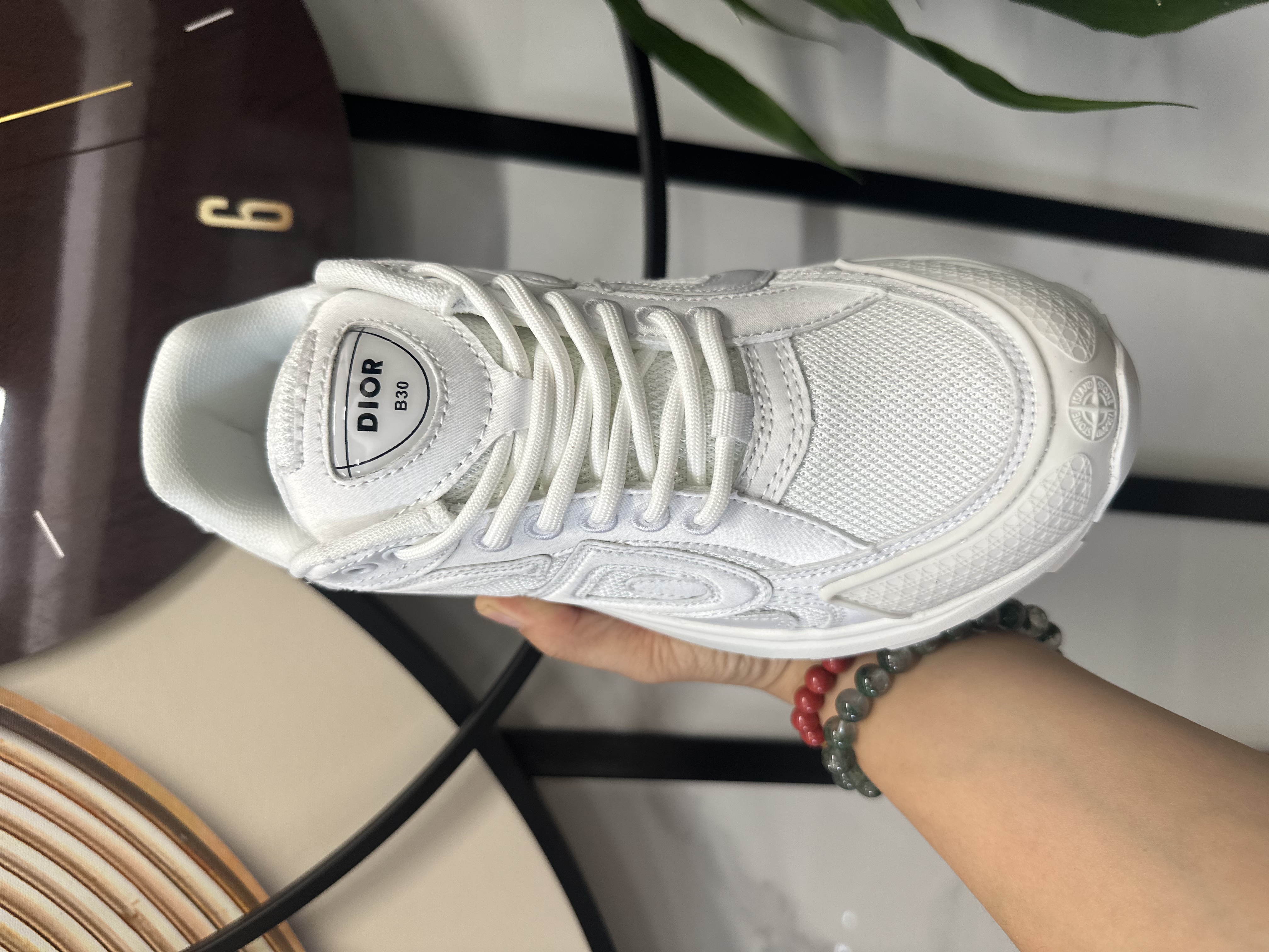 STONE ISLAND x DIOR B30 CD Low-Top Sneaker – Men's Casual, White