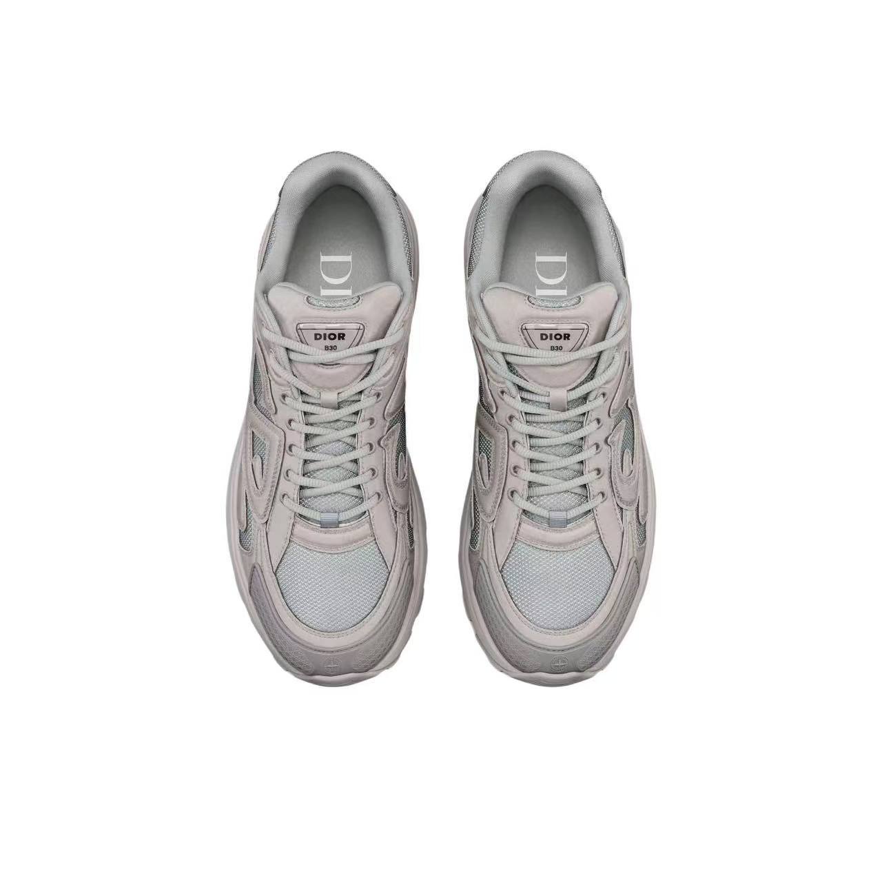 STONE ISLAND x DIOR B30 Mesh Runner CD Sneaker – Round-Toe Lace-Up Low-Top Casual Shoe for Men, Khaki