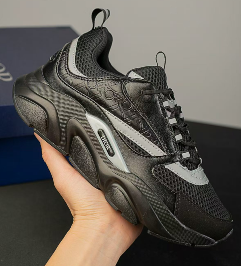 DIOR B22 New Men’s Sneakers – Black | Leather & Textile, Shock-Absorbing, Non-Slip, Wear-Resistant