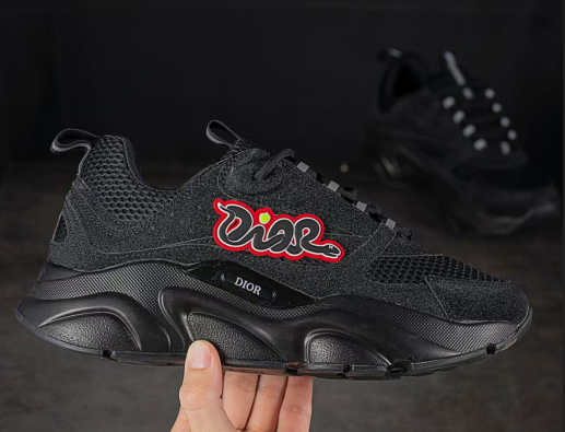 Dior B22 Graffiti Logo Sneaker – All Black