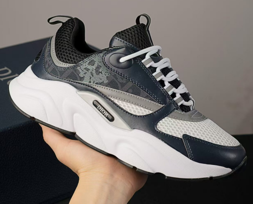 DIOR B22 Men's Sneakers – Blue & White Mesh & Leather | Chunky Sole, Modern Street Style