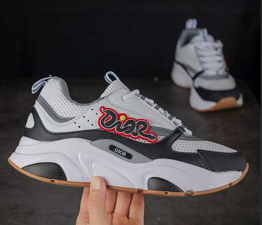 Dior B22 Graffiti Logo Sneaker – Black & White