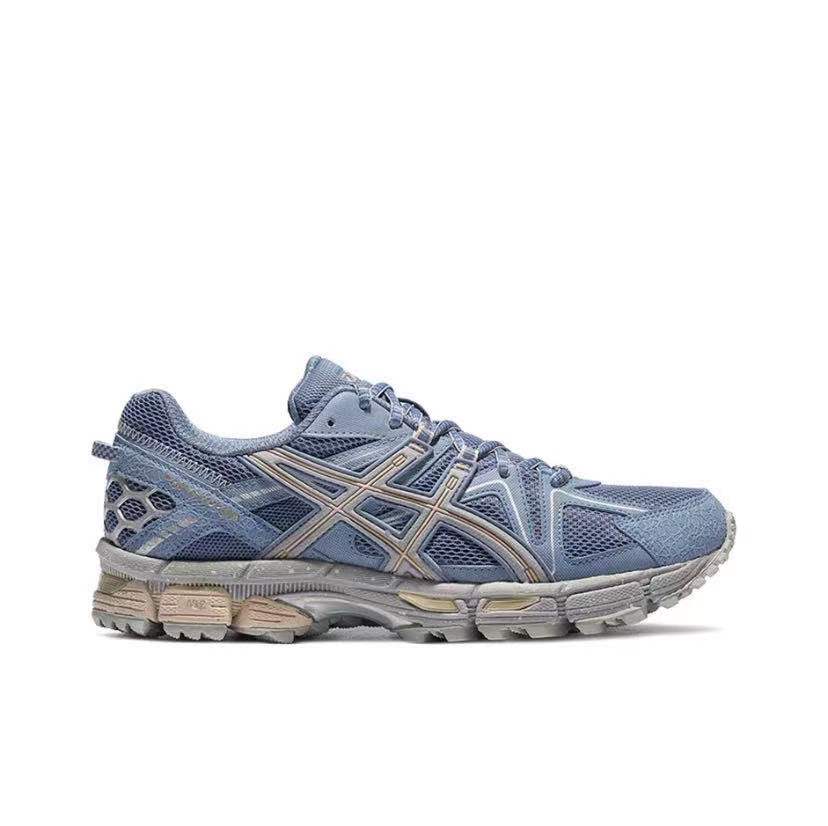 ASICS Gel-Kahana 8 Unisex Low-Top Trail Running Shoes – Gray, Blue & Brown | Comfortable, Breathable & Durable with AHAR+ Outsole