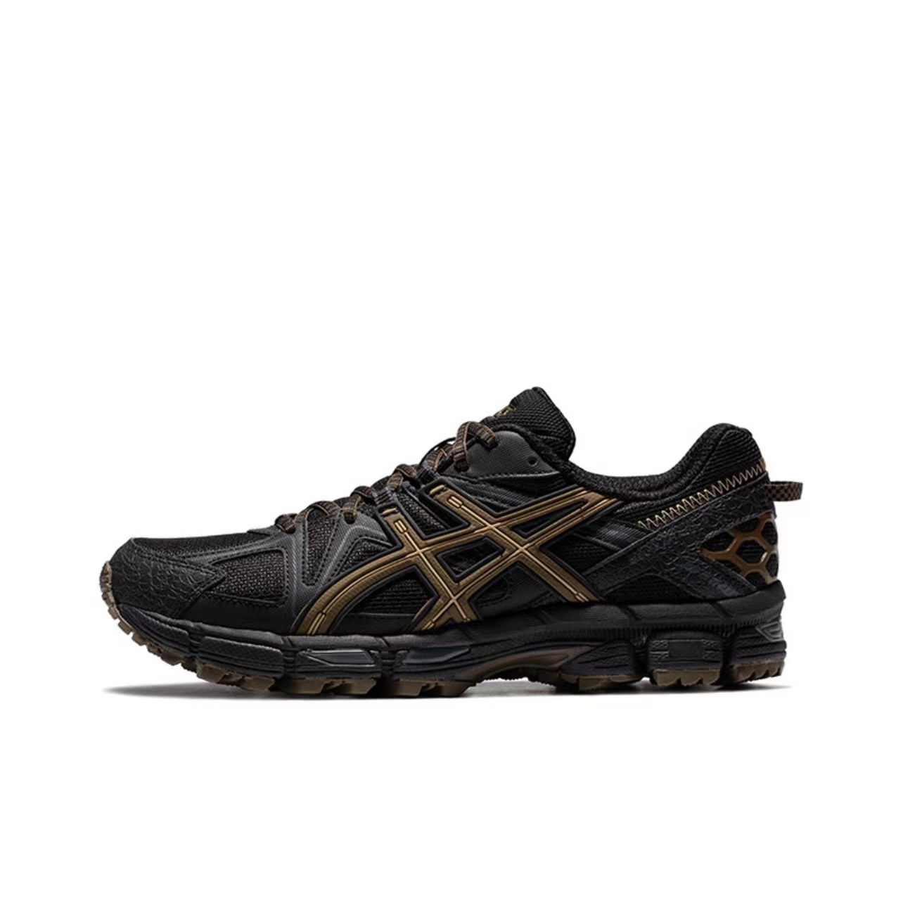 ASICS Gel-Kahana 8 Unisex Low-Top Trail Running Shoes – All Black & Brown | Comfortable, Breathable & Durable with AHAR+ Outsole