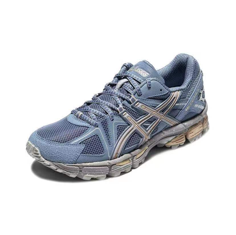 ASICS Gel-Kahana 8 Unisex Low-Top Trail Running Shoes – Gray, Blue & Brown | Comfortable, Breathable & Durable with AHAR+ Outsole