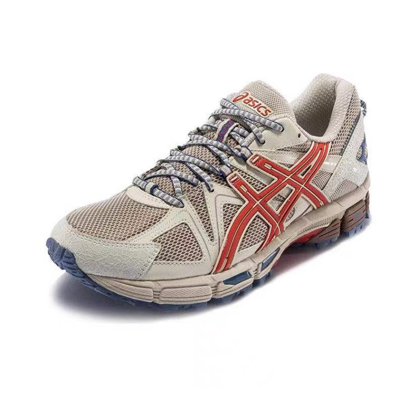 ASICS Gel-Kahana 8 Unisex Low-Top Trail Running Shoes – Light Brown & Red | Comfortable, Breathable & Durable with AHAR+ Outsole