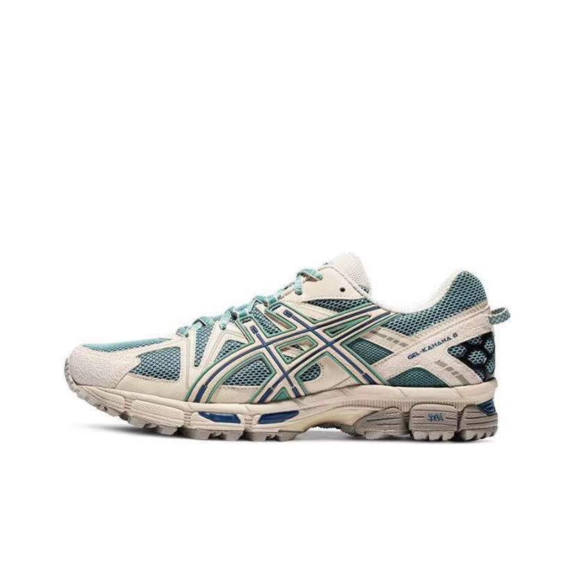 ASICS Gel-Kahana 8 Unisex Low-Top Trail Running Shoes – Khaki & Blue | Comfortable, Breathable & Durable with AHAR+ Outsole