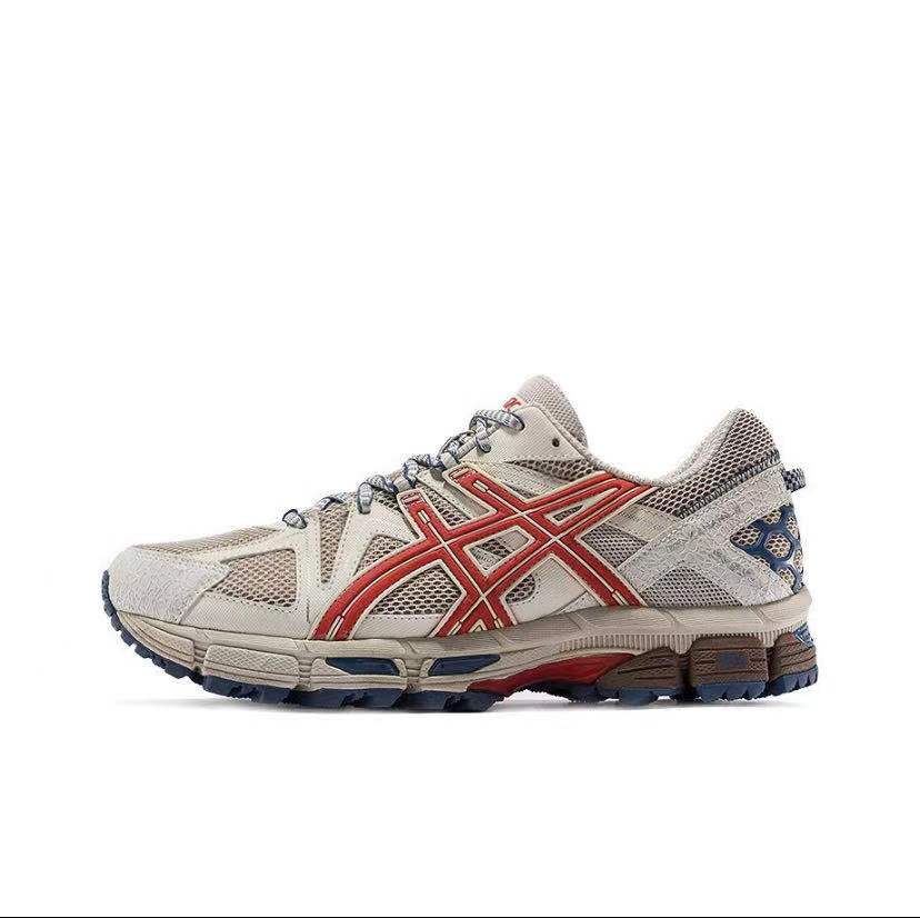 ASICS Gel-Kahana 8 Unisex Low-Top Trail Running Shoes – Light Brown & Red | Comfortable, Breathable & Durable with AHAR+ Outsole