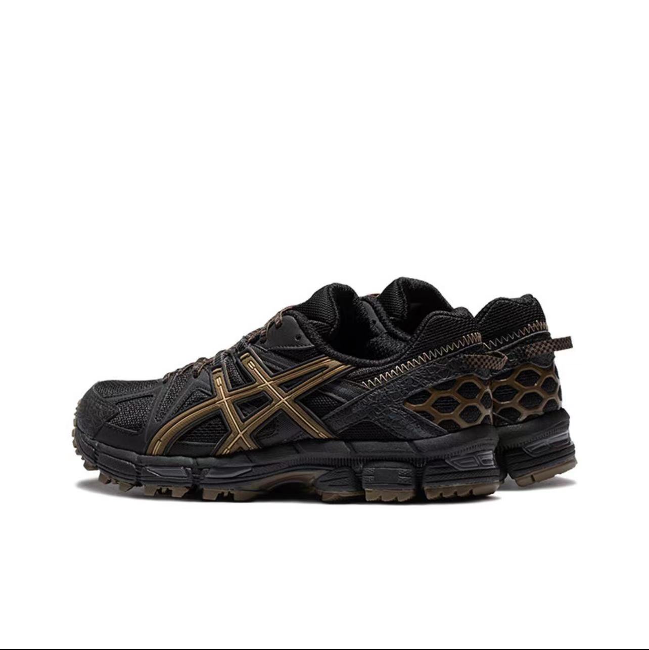 ASICS Gel-Kahana 8 Unisex Low-Top Trail Running Shoes – All Black & Brown | Comfortable, Breathable & Durable with AHAR+ Outsole