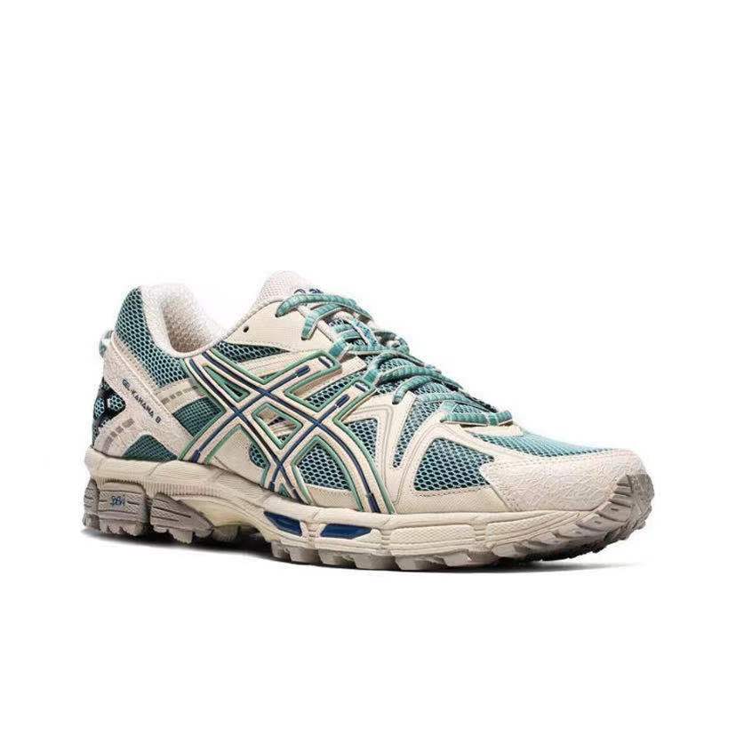 ASICS Gel-Kahana 8 Unisex Low-Top Trail Running Shoes – Khaki & Blue | Comfortable, Breathable & Durable with AHAR+ Outsole