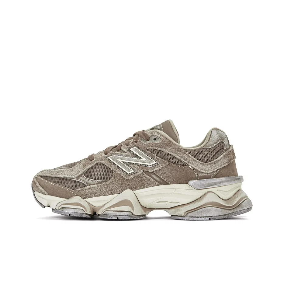 New Balance 9060 Unisex Sneakers – Brown/White – Wide Fit – Low-Top Urban Running & Casual Commuter Shoes