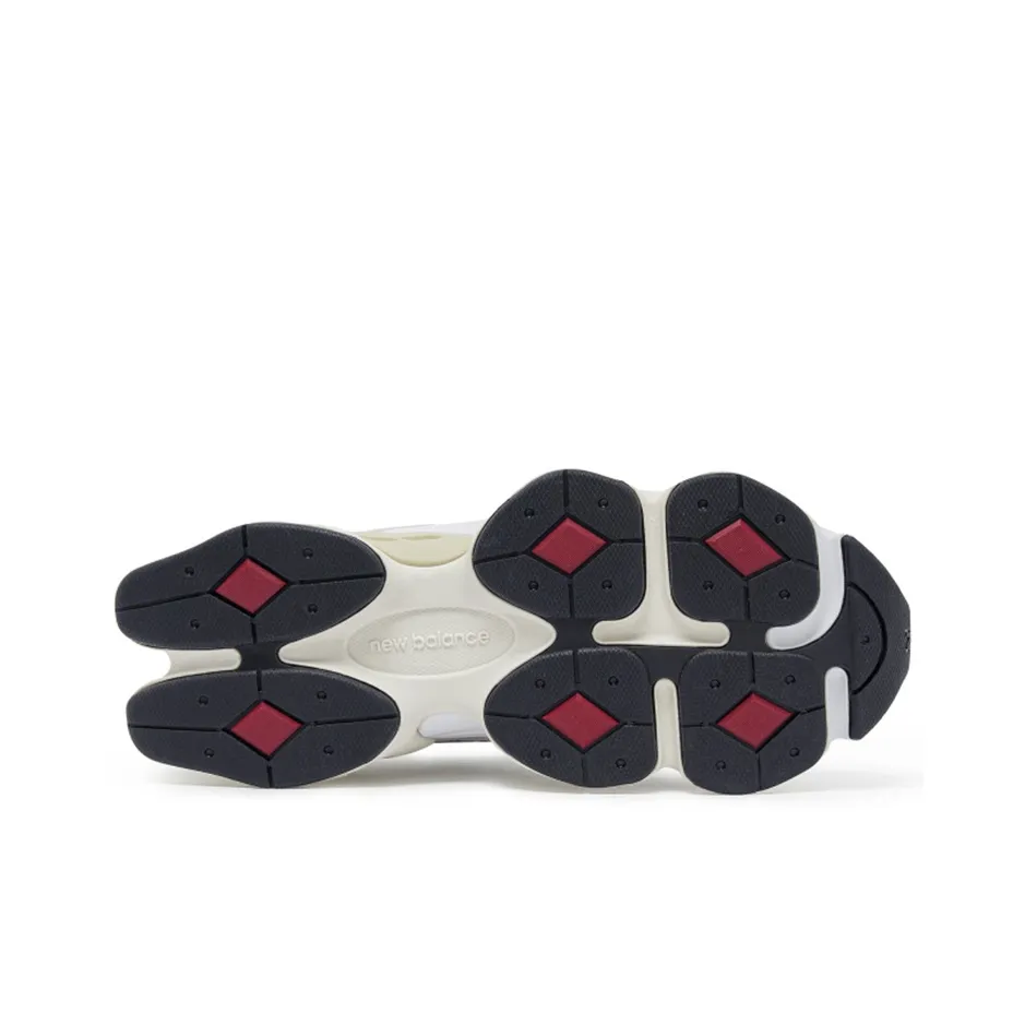 New Balance 9060 Unisex Sneakers – Gray/White/Red – Wide Fit – Low-Top Urban Running & Casual Commuter Shoes