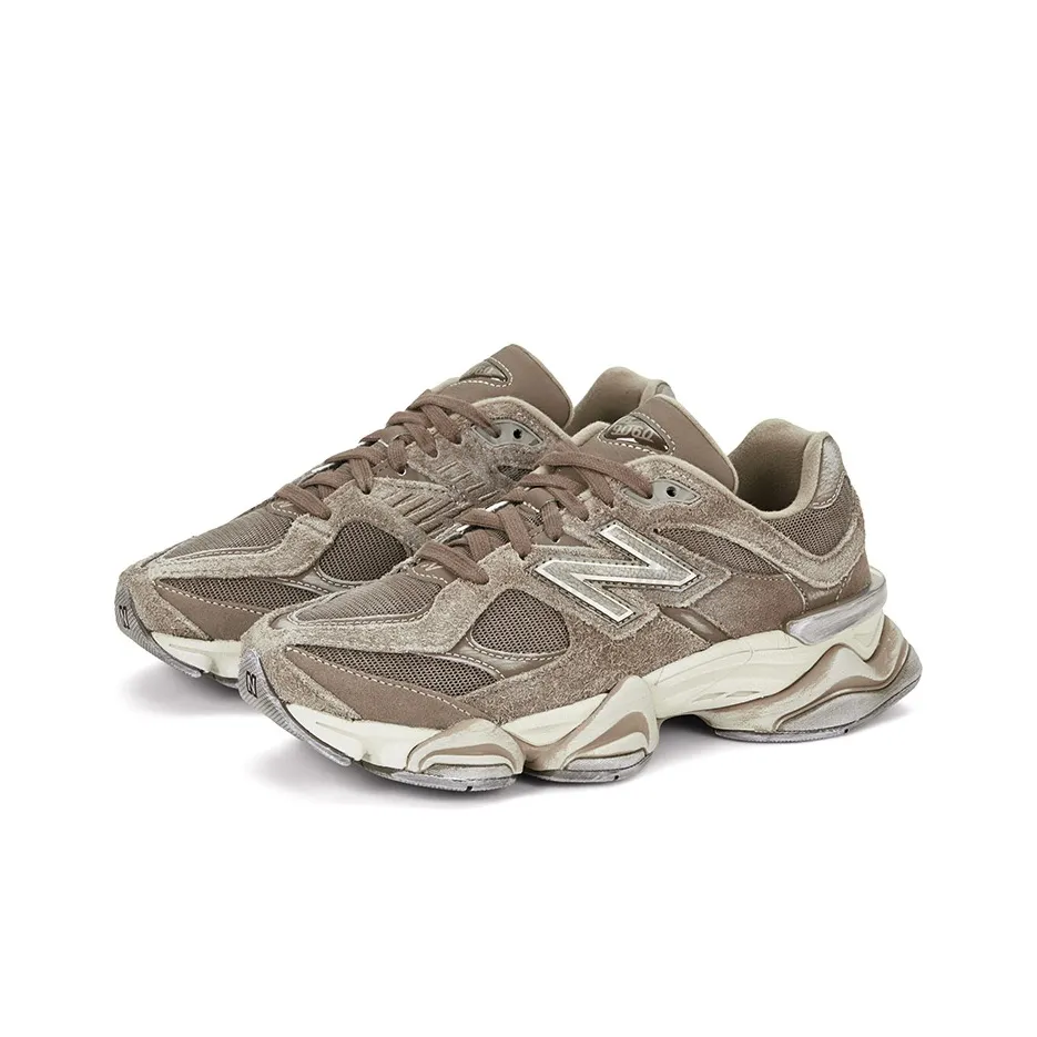New Balance 9060 Unisex Sneakers – Brown/White – Wide Fit – Low-Top Urban Running & Casual Commuter Shoes