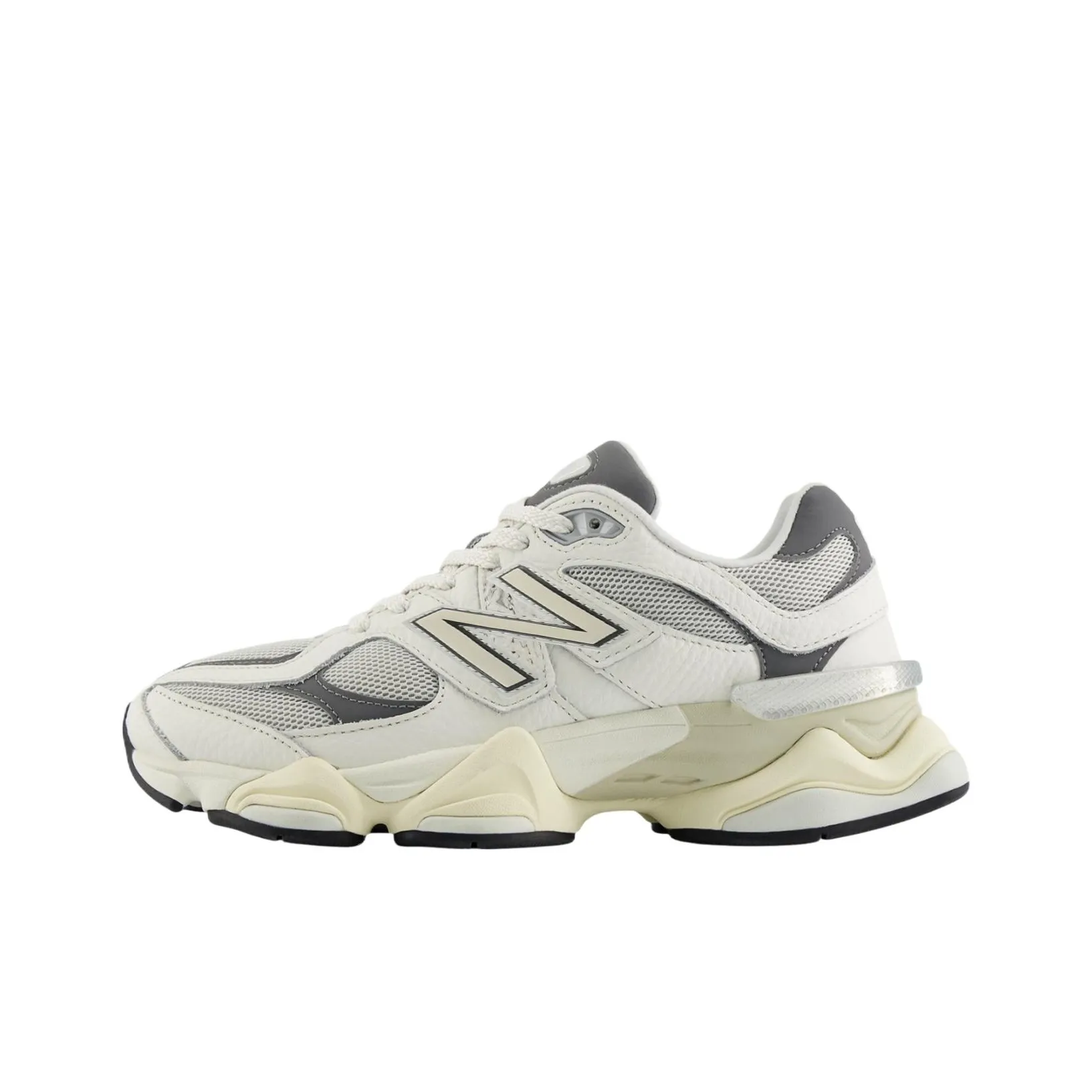 New Balance 9060 Wide Fit Sneakers – Men's & Women's Low-Top Urban Running Shoes – Cream/White/Silver