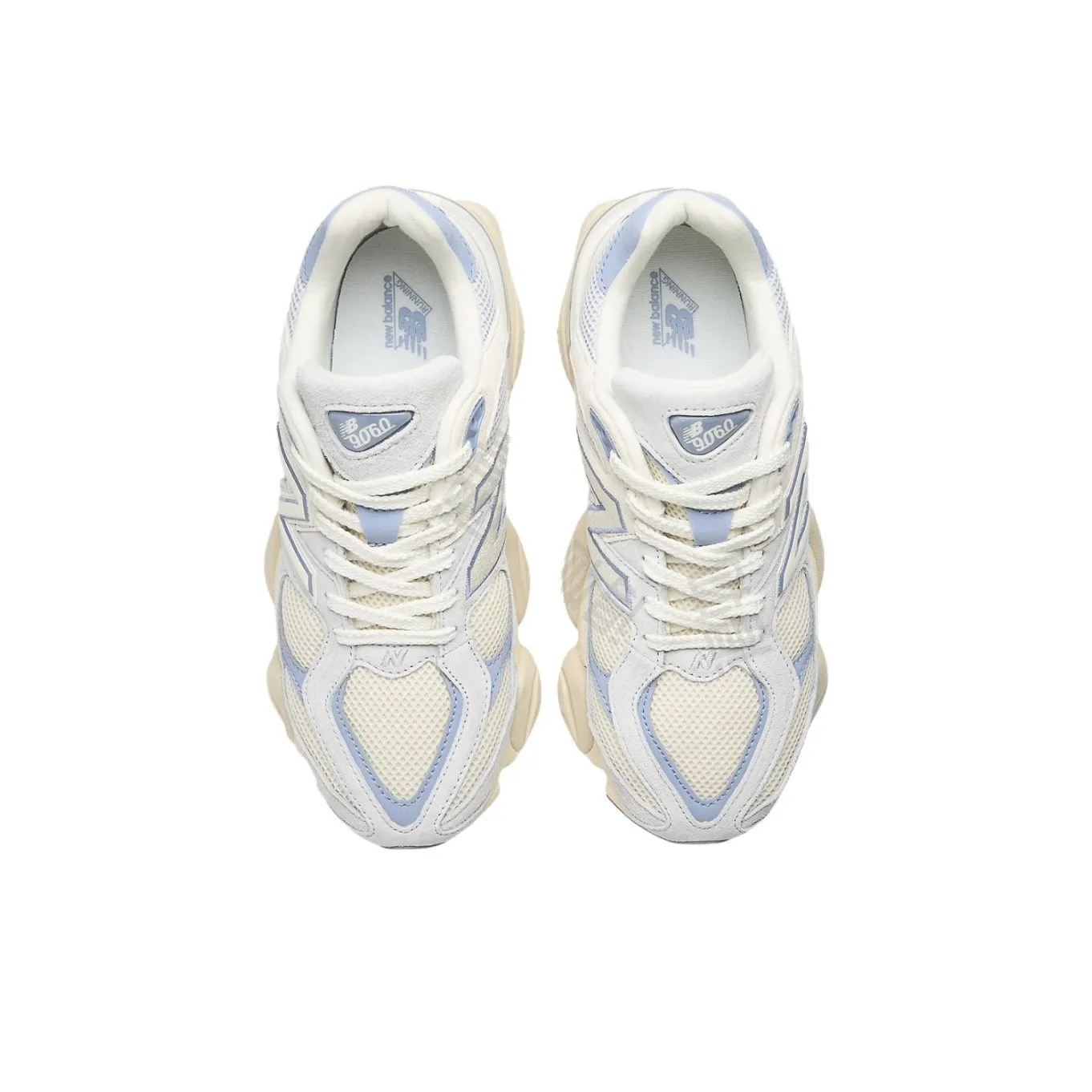 New Balance 9060 Unisex Sneakers – Beige/Blue – Wide Fit – Low-Top Urban Running & Casual Commuter Shoes