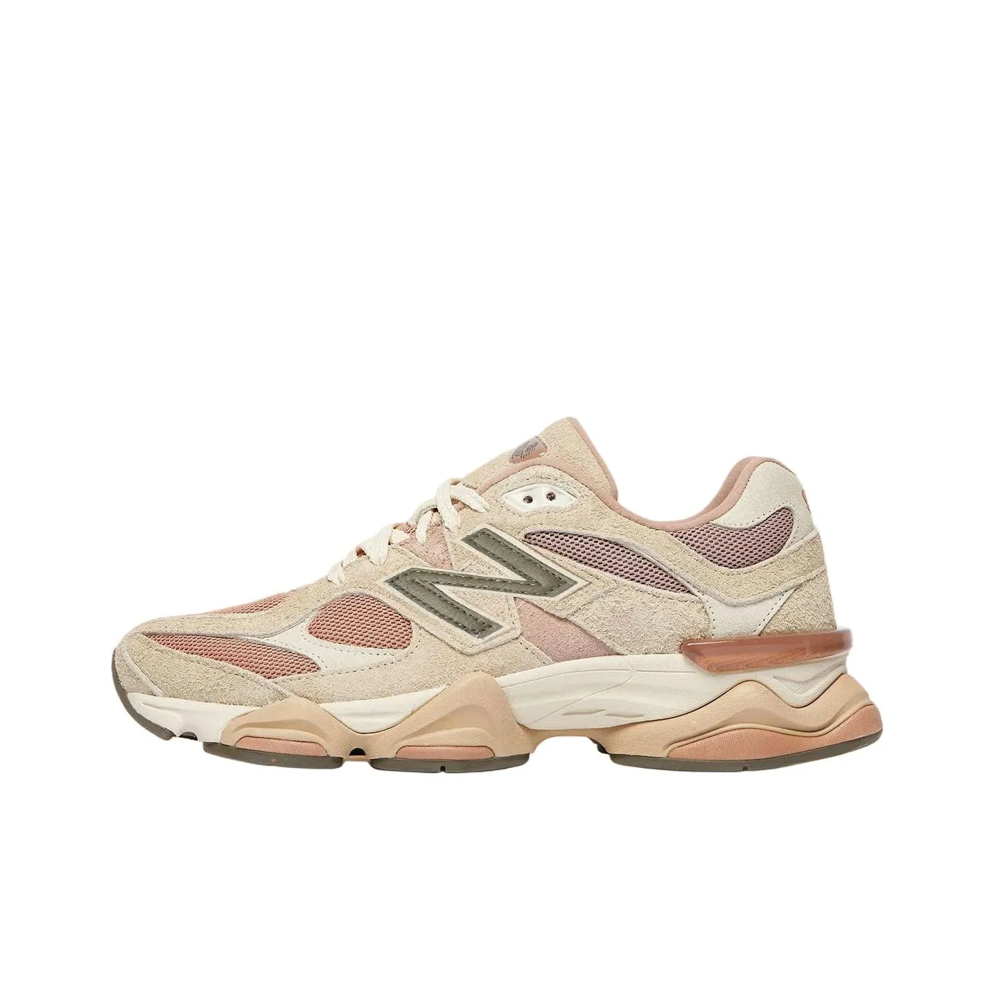 New Balance 9060 Wide Fit Sneakers – Men's & Women's Lifestyle Running Shoes – Brown and Soft Pink