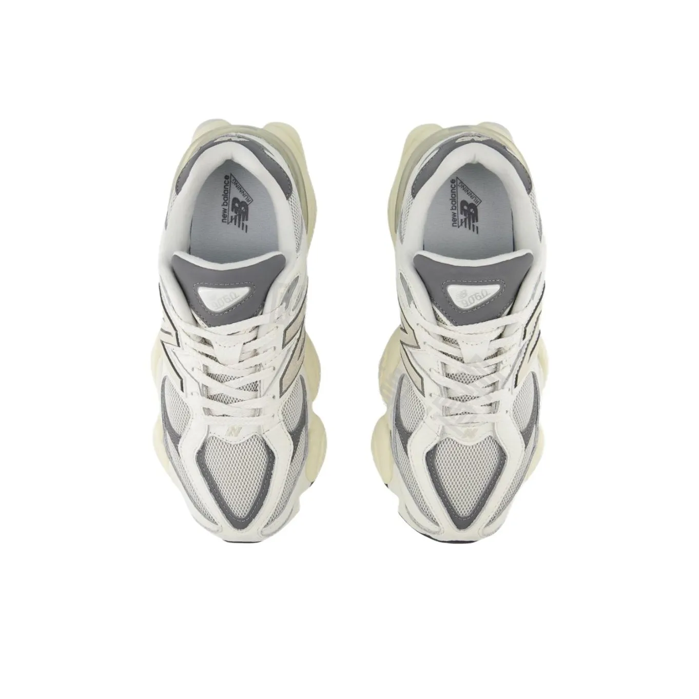 New Balance 9060 Wide Fit Sneakers – Men's & Women's Low-Top Urban Running Shoes – Cream/White/Silver