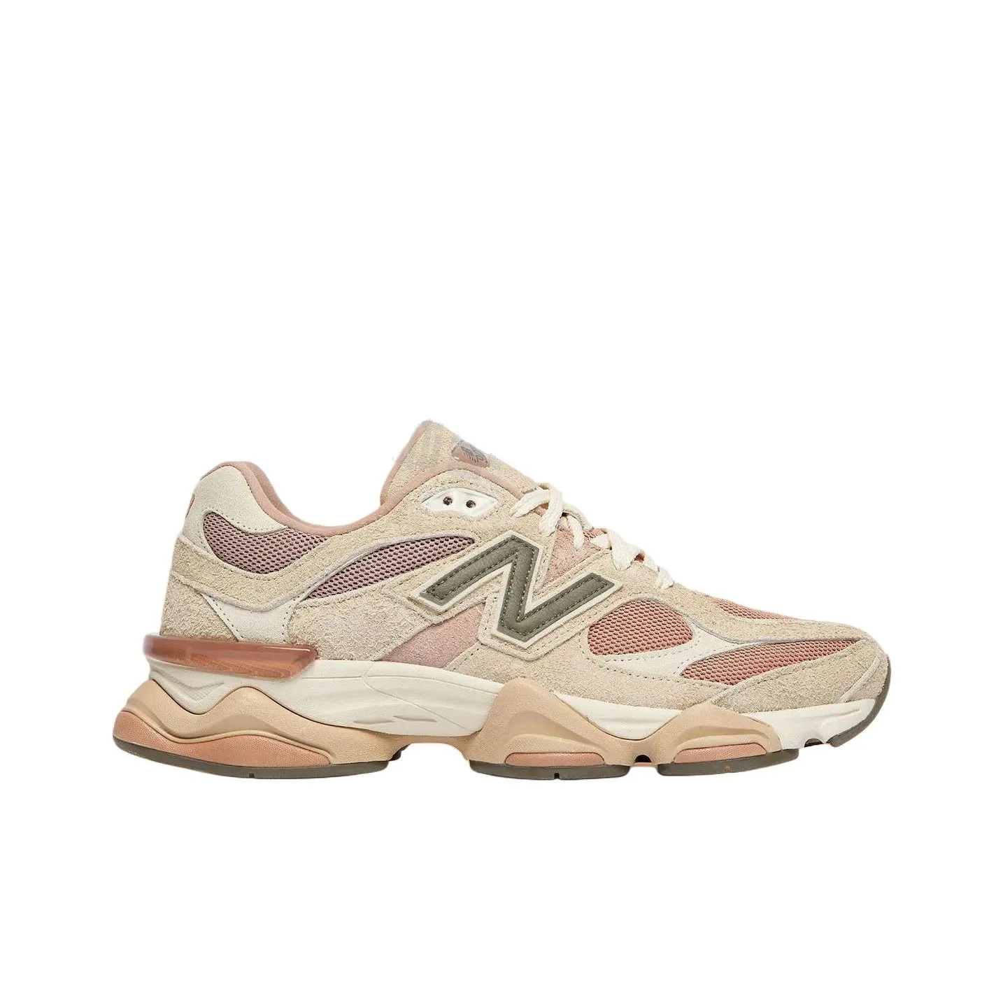 New Balance 9060 Wide Fit Sneakers – Men's & Women's Lifestyle Running Shoes – Brown and Soft Pink
