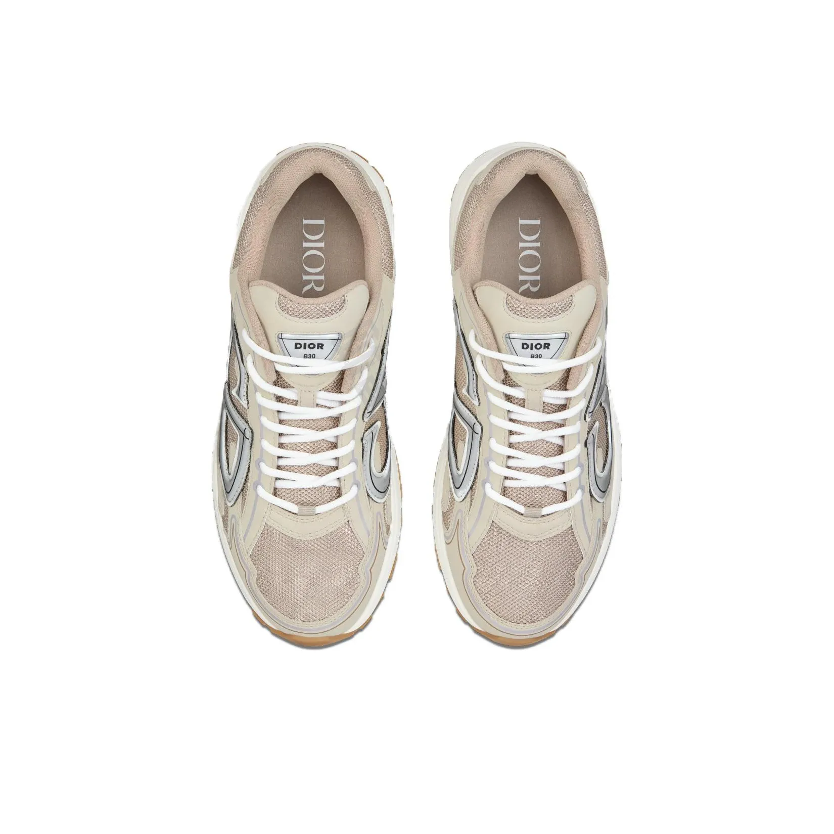 DIOR B30 CD Shoe Fabric Mesh Running Sneaker – Shock-Absorbing, Non-Slip, Wear-Resistant, Lightweight Low-Top Athletic Casual Shoe for Men – Cream White