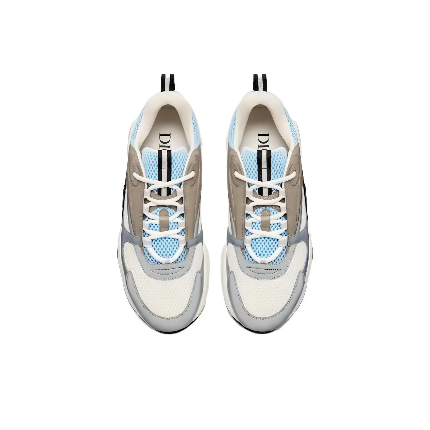 DIOR B22 Leather & Textile Shock-Absorbing Non-Slip Wear-Resistant Casual Sneakers for Men – Black & White