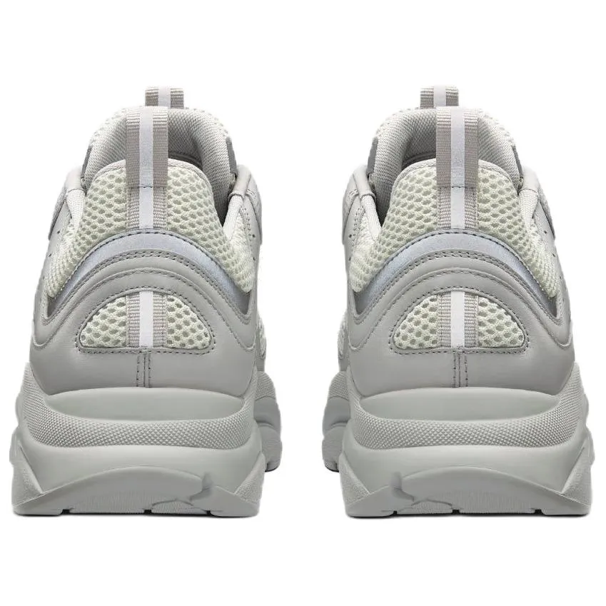 DIOR B22 Leather & Textile Shock-Absorbing Non-Slip Wear-Resistant Casual Sneakers for Men – Gray