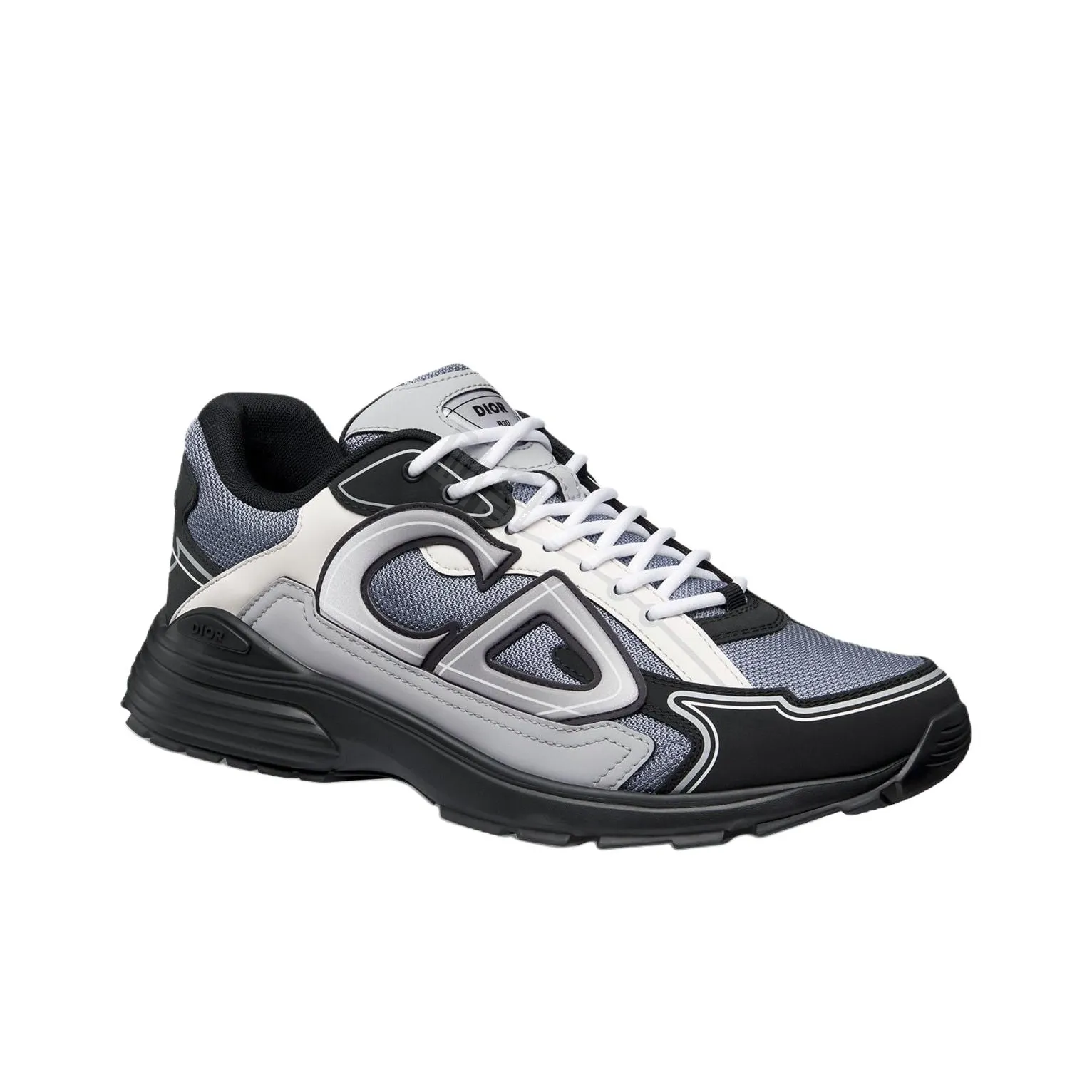 DIOR B30 Mesh Round-Toe Lace-Up Low-Top Casual Sneaker with Side Letter Logo for Men – Blue